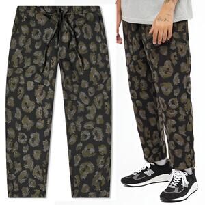 Wax London Mens Jacquard Leopard Animal Print Straight Leg Kurt Trouser‎ Pants L